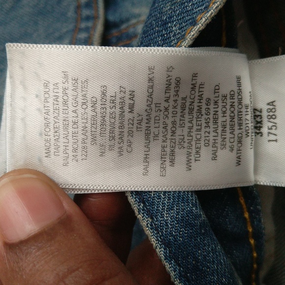 Polo Ralph Lauren the varick men's slim straight leg low rise light blue jeans - Picture 10 of 10